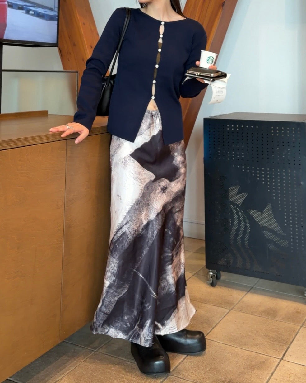 [9/24new] ink wash skirt BK 10月初旬〜中旬入荷