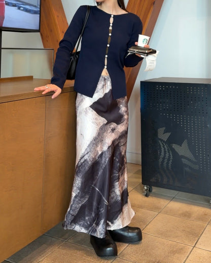 [9/24new] ink wash skirt BK 10月初旬〜中旬入荷