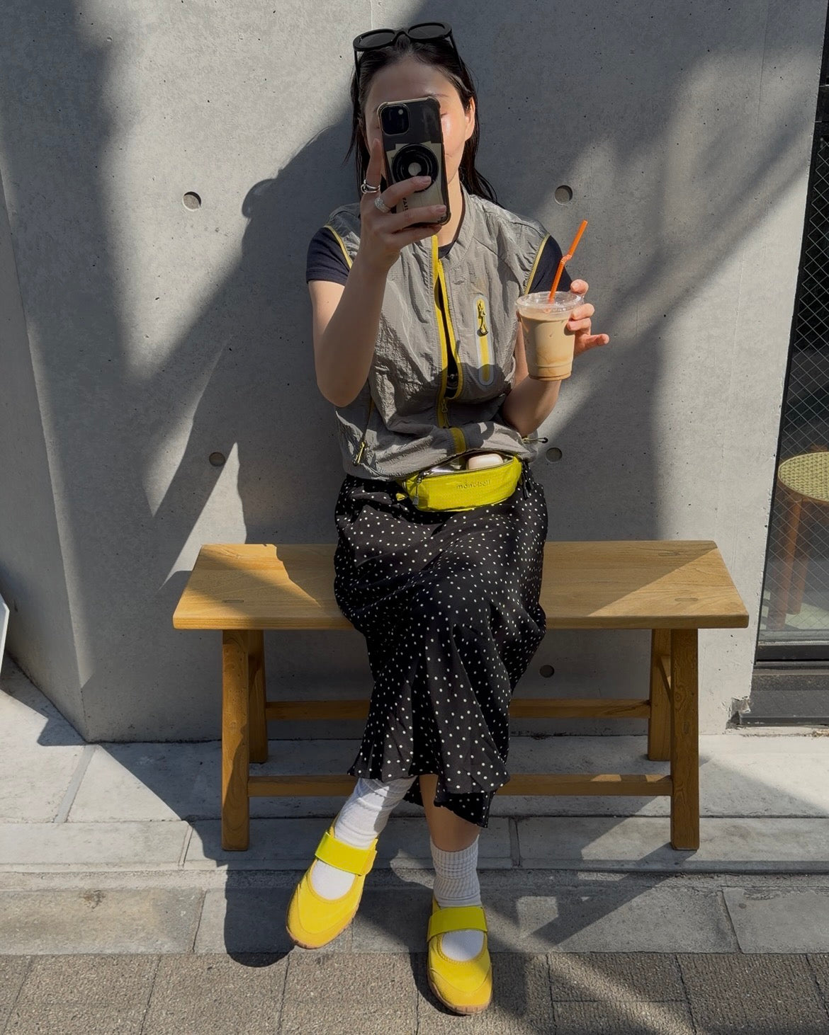 [6/18new]Fluid Dot Skirt black