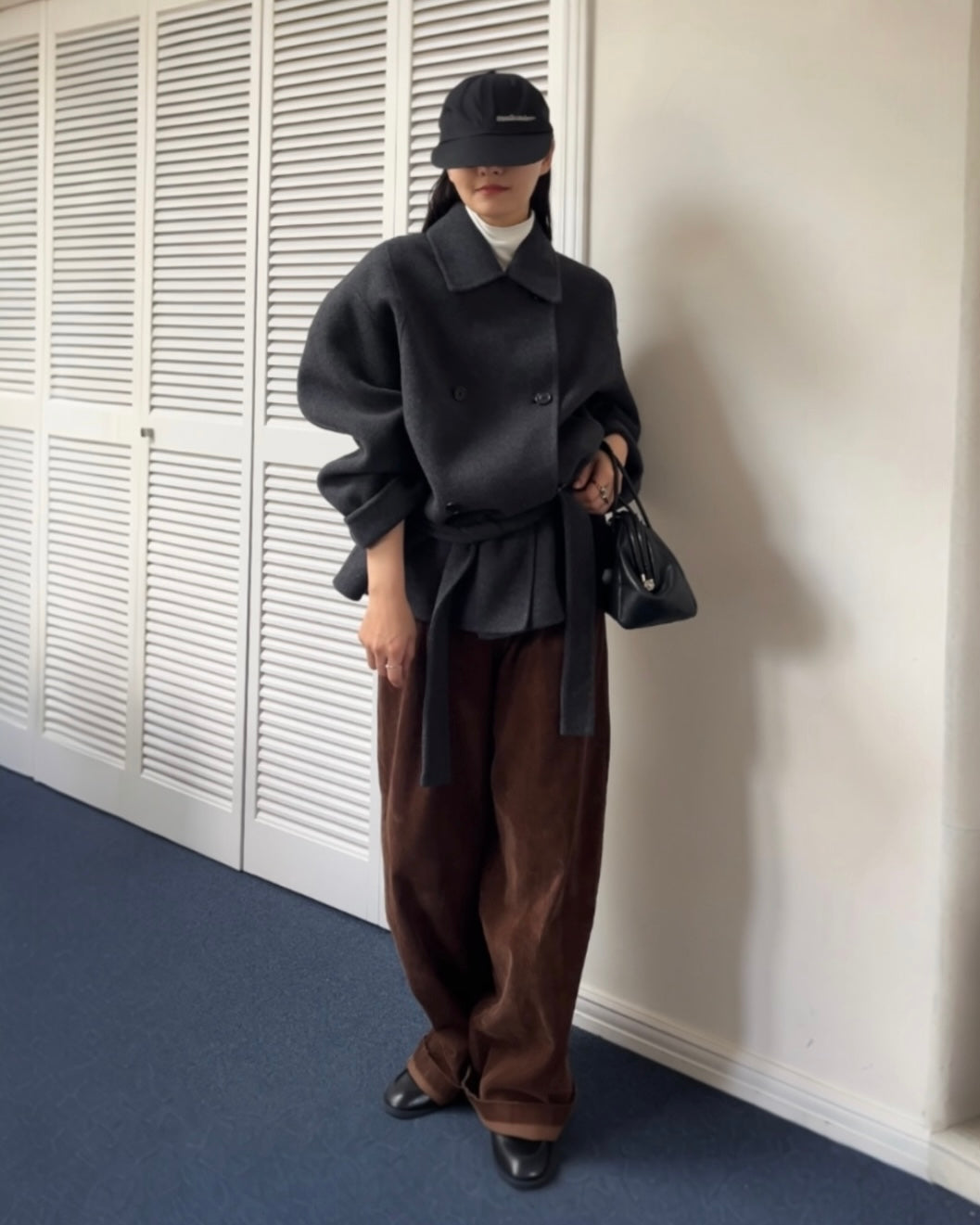 [11/27new] Drape Wool P-Coat gray 12月下旬～1月初旬入荷