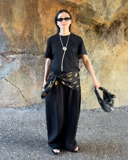 [5/21new]Curved Wide Sweat Pants black 6月上旬〜中旬入荷