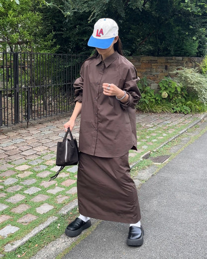 [11/6new] Structured Cotton Skirt