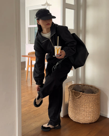 [12/18 new] Warmth Wide Cotton Pants Black