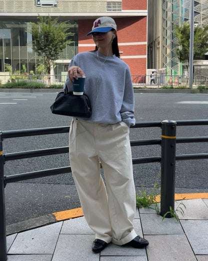 [9/18new]baseball neck sweat gray