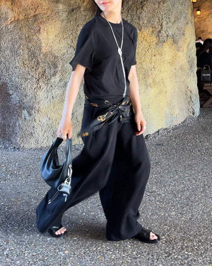[5/21new]Curved Wide Sweat Pants black 6月上旬〜中旬入荷