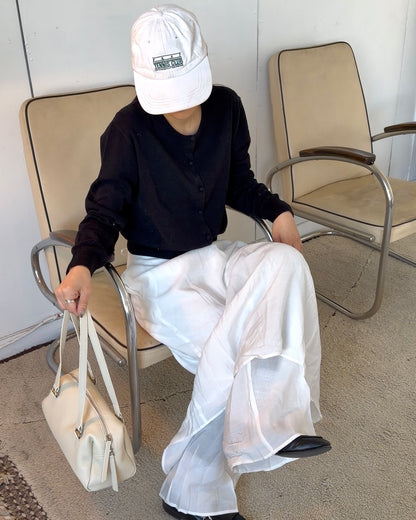 Cow Leather Soft Cube Leather Bag white
