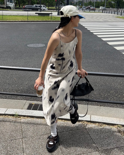 Inked Pattern Camisole Dress