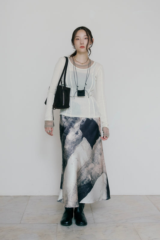 [9/24new] ink wash skirt BK 10月初旬〜中旬入荷