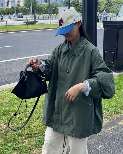 Curve Leather 2way handle bag