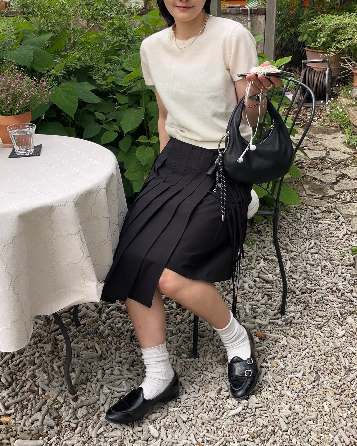 [6/11new]Cotton Pleated Wrap Skirt