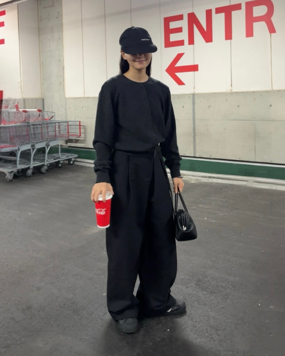 パンツ yuu2335 10/23new]Belt Detail Wide Pants black – A.subjjject