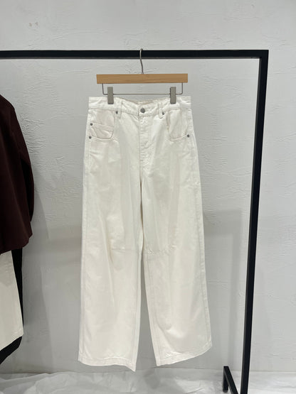 Back Buckle Denim Pants