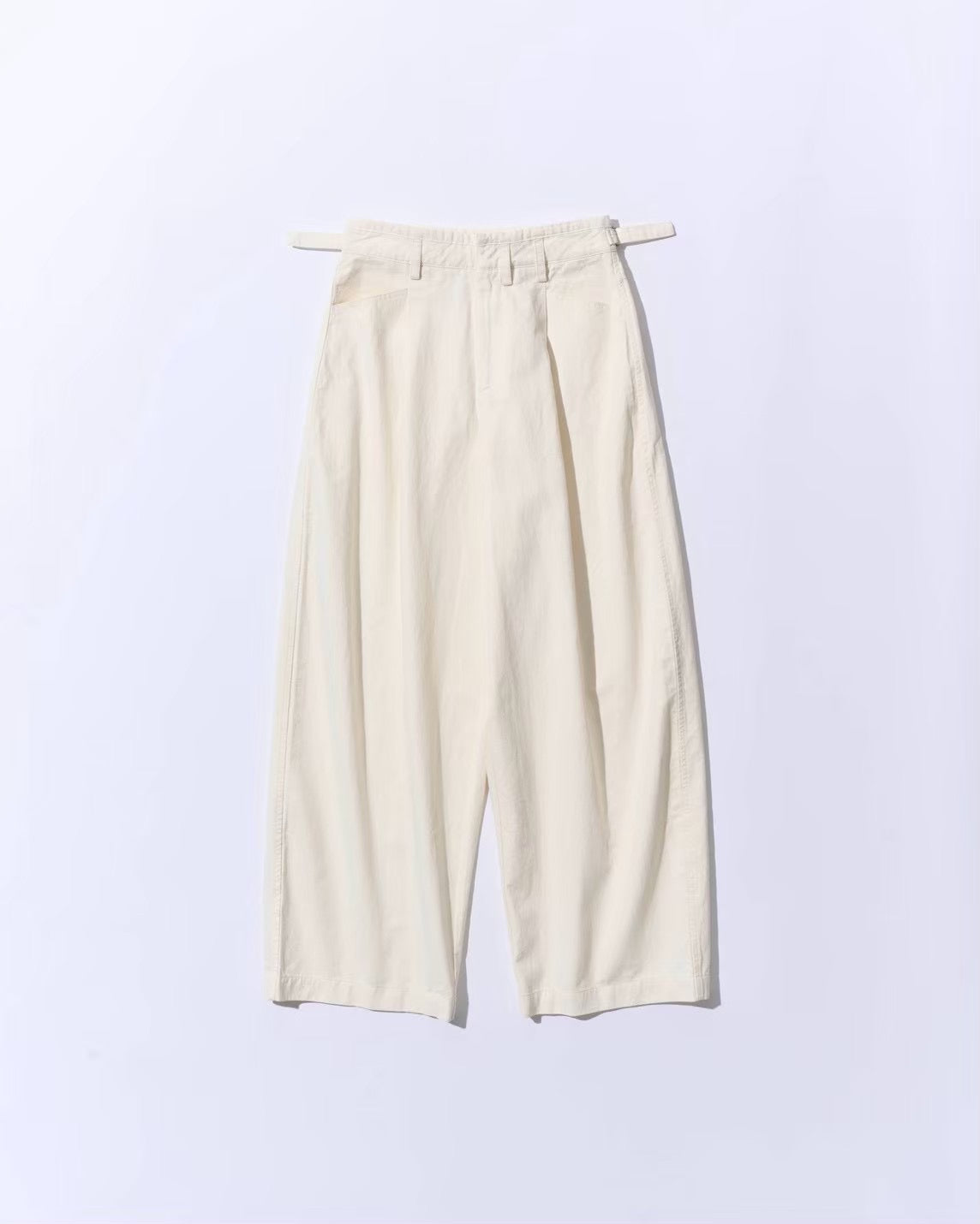 [11/20new]Buckle Straight Cotton Pants  white