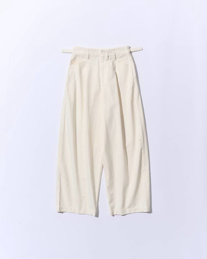 [11/20new]Buckle Straight Cotton Pants  white