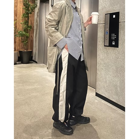 line nylon pants   black