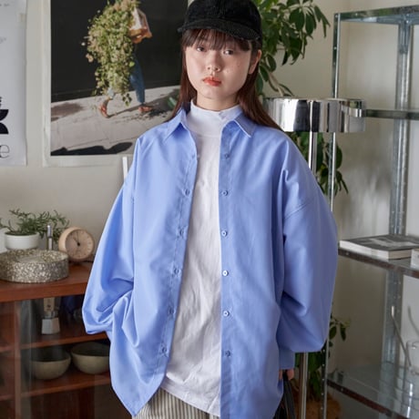 over volume sleeve shirt  blue