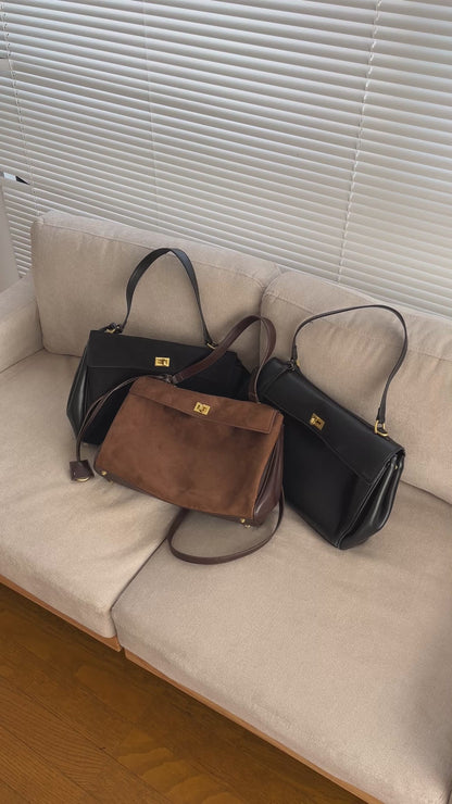 Orné Leather Shoulder Bag black